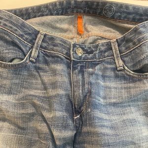Earnest Sewn vintage, boot cut, low rise denim jeans.
